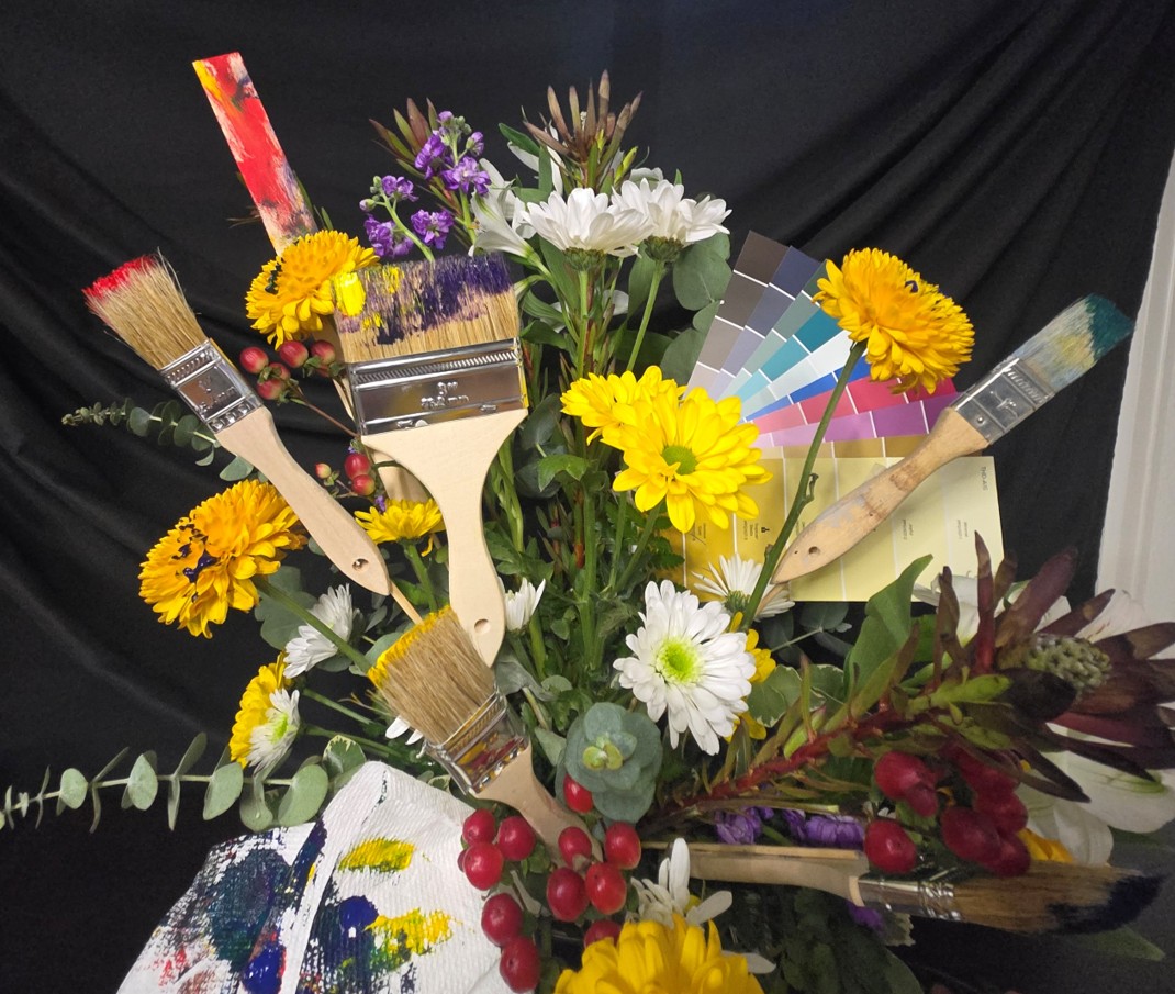 A Painter's Touch tribute with brushes