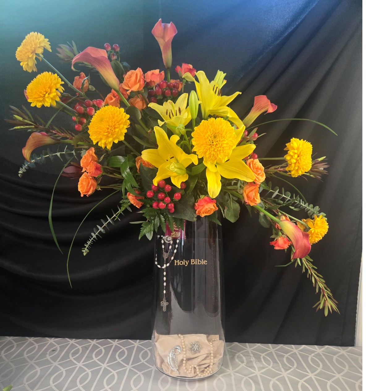 Bible and rosary detail